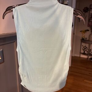 Free People Free-est Blue Ruched Mock Neck Sleeveless Top Medium